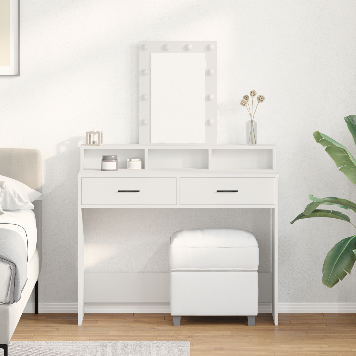 Dressing Table White 100 x 41 x 140 cm Engineered Wood
