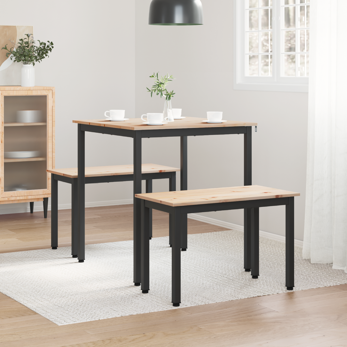Dining Table Natural 70 x 70 x 75 cm Solid Pine Wood