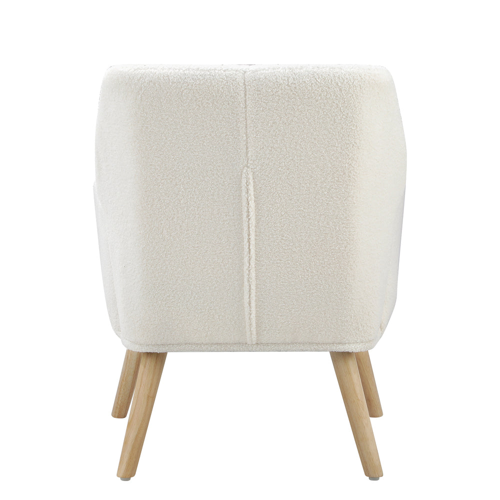 Oikiture Armchair Lounge Sofa Chair Sherpa Couches White