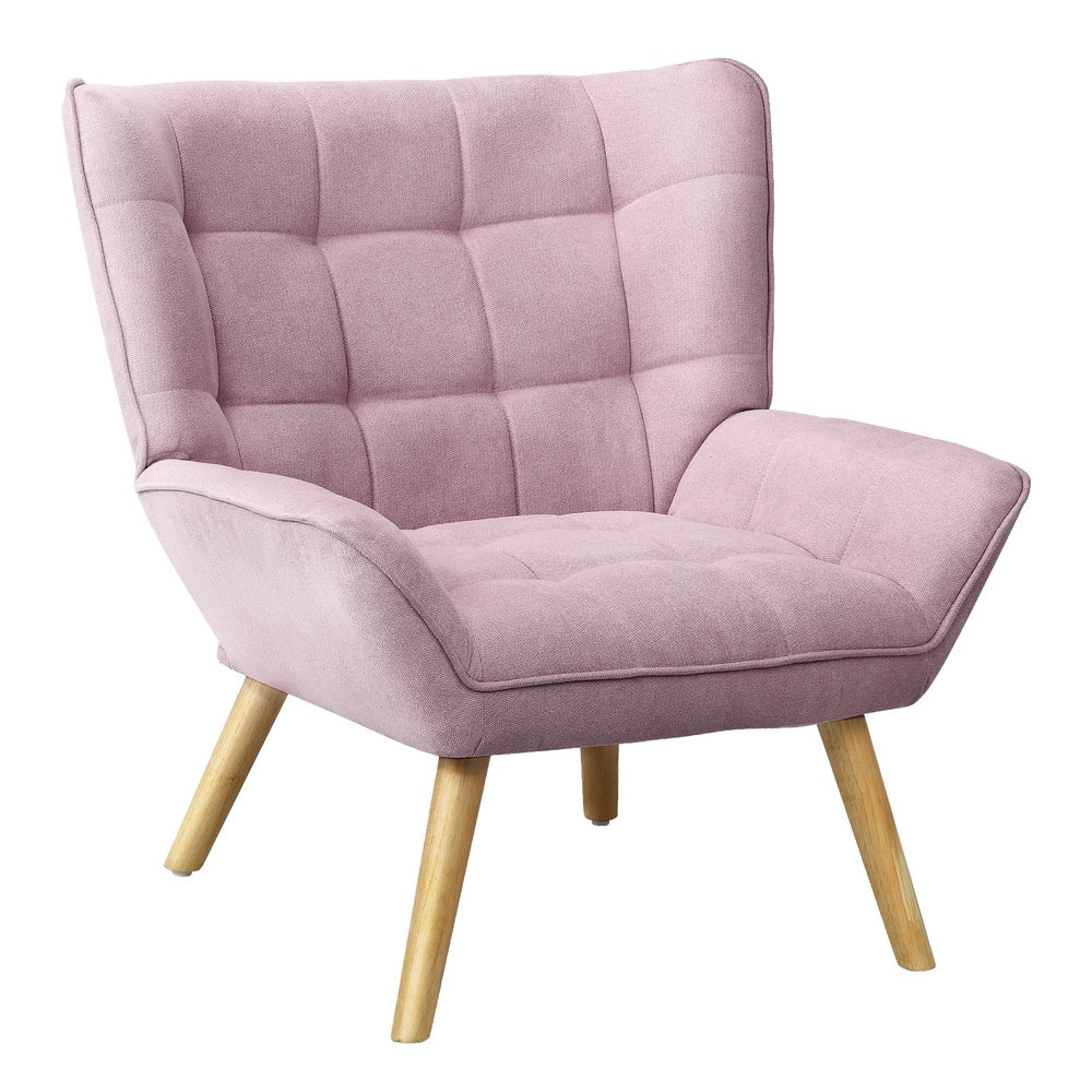 Oikiture Armchair Fabric Upholstered Tub Chair Pink