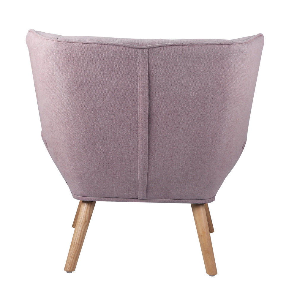 Oikiture Armchair Fabric Upholstered Tub Chair Pink