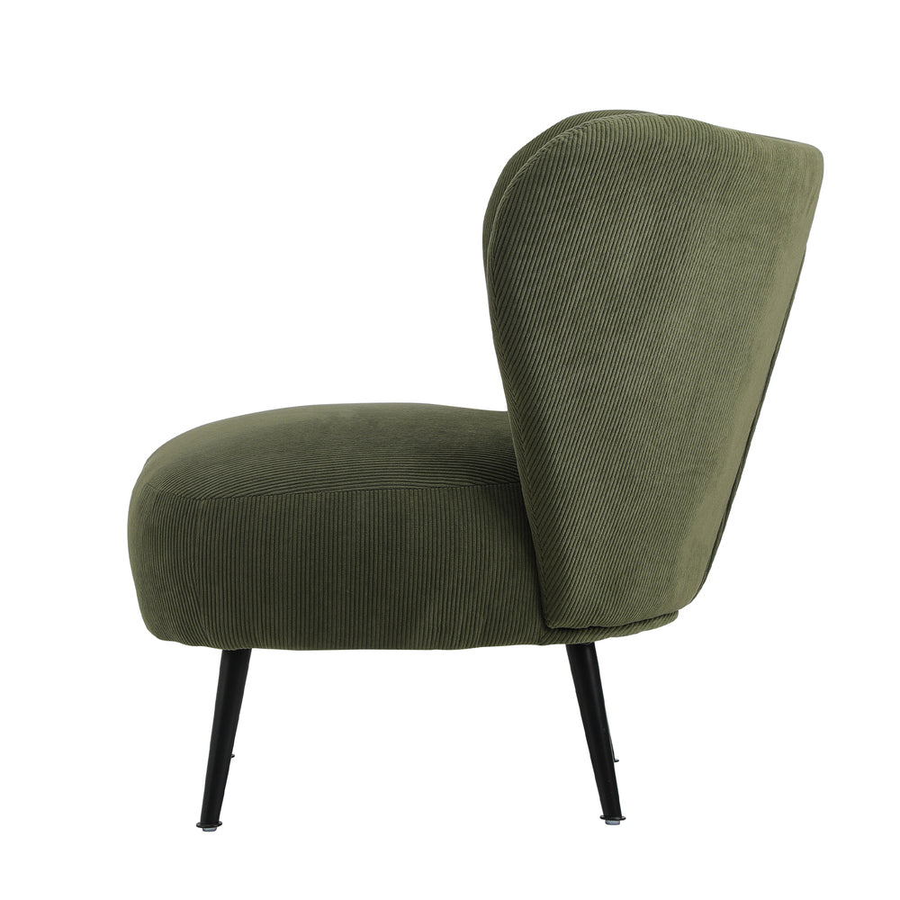 Oikiture Lounge Chair with Lumbar Pillow Wingback Velvet Green