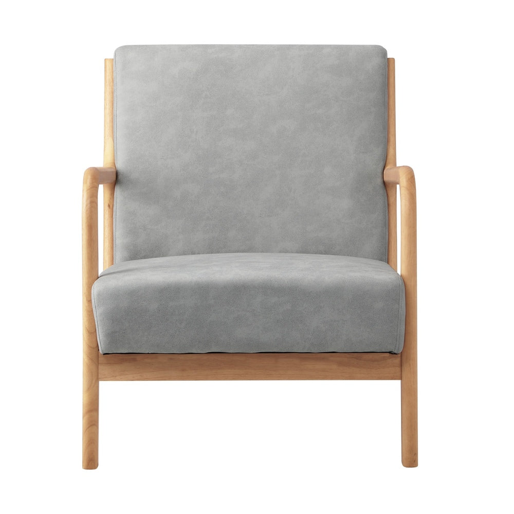 Oikiture 3PCS Armchair Lounge set 1/2 Seater 2 Pillows Fabric Grey