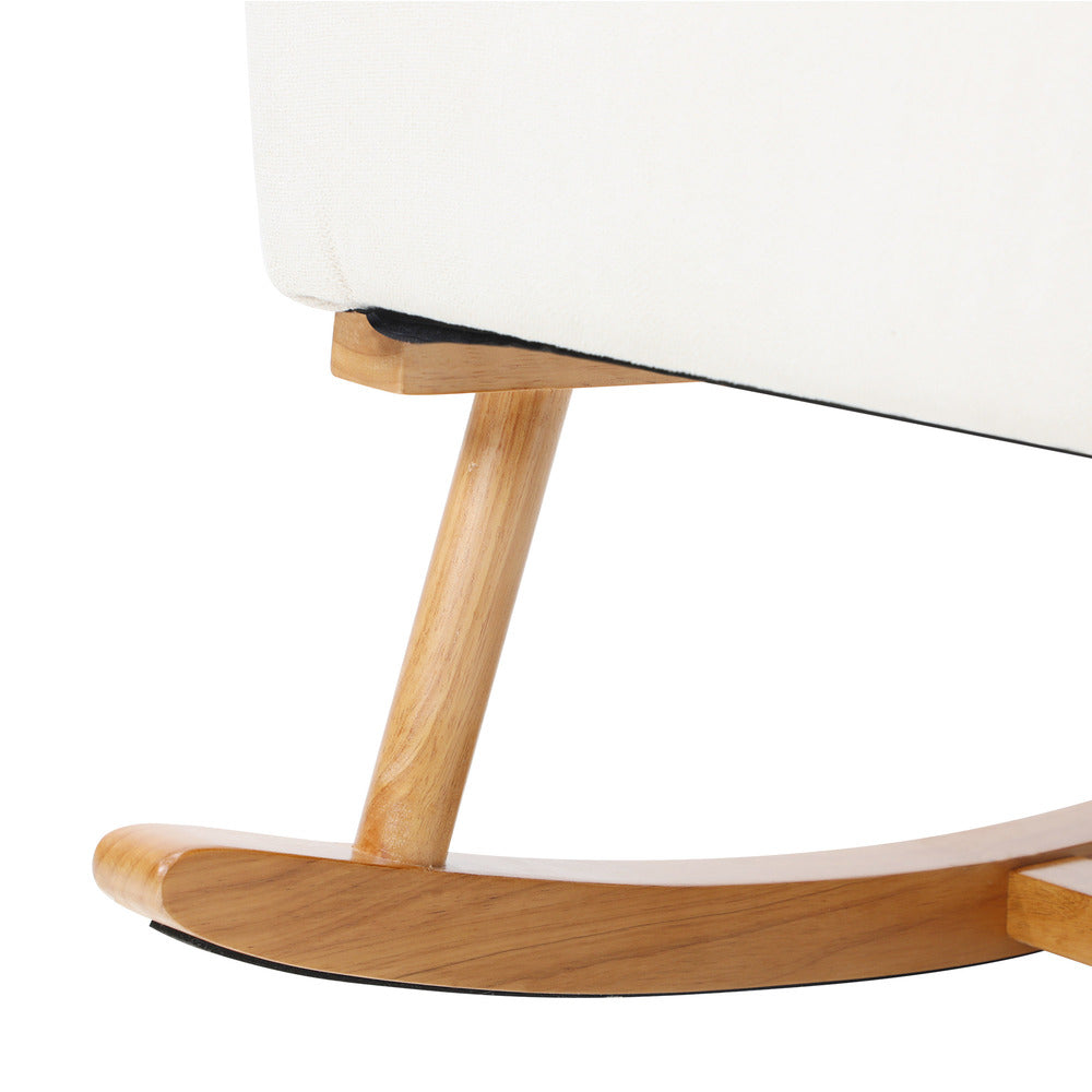Oikiture Rocking Chair PE Rattan Beige