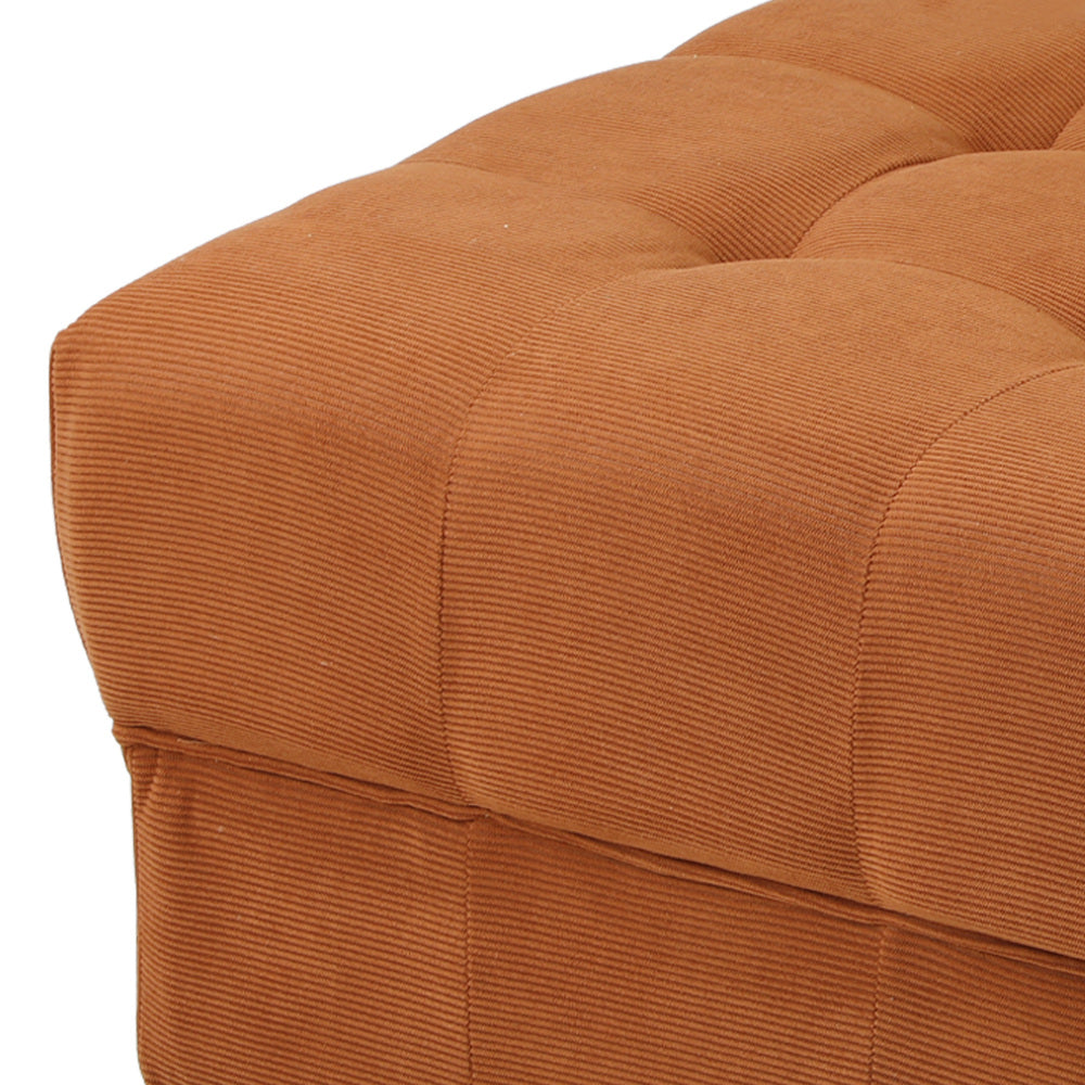 Oikiture 1 Seater Velvet Modular Ottoman Armless TOFU Brown