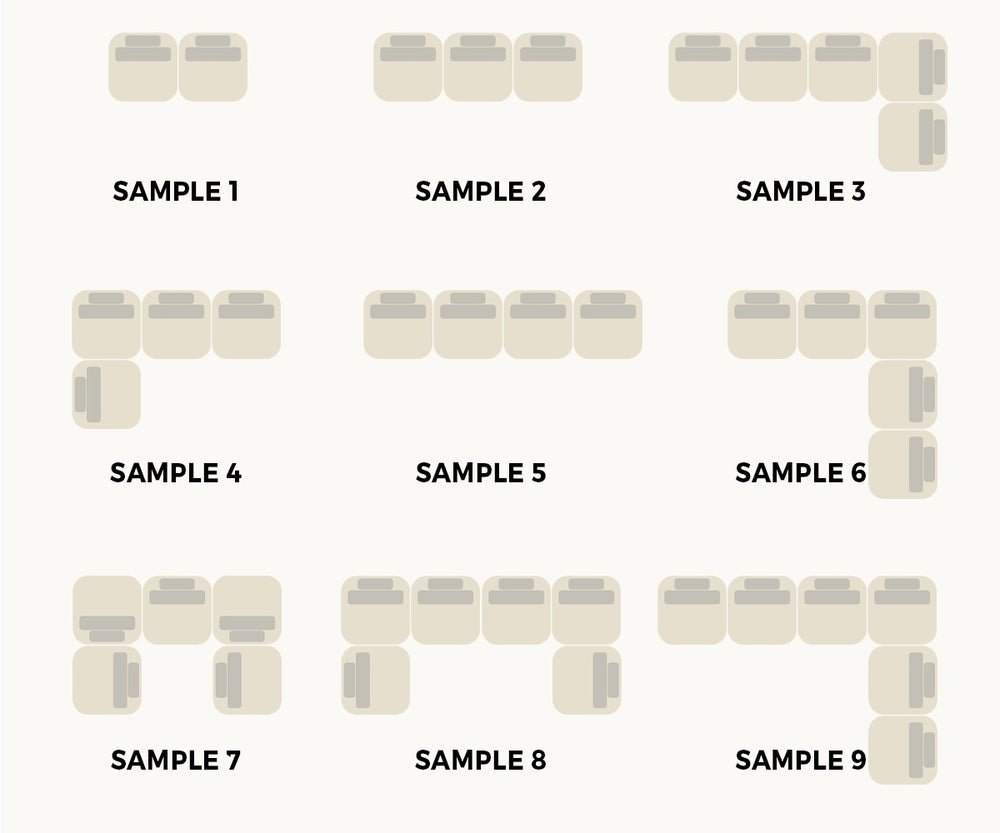 Oikiture 2 Seater Boucle Modular Sofa Armless TOFU Back Green