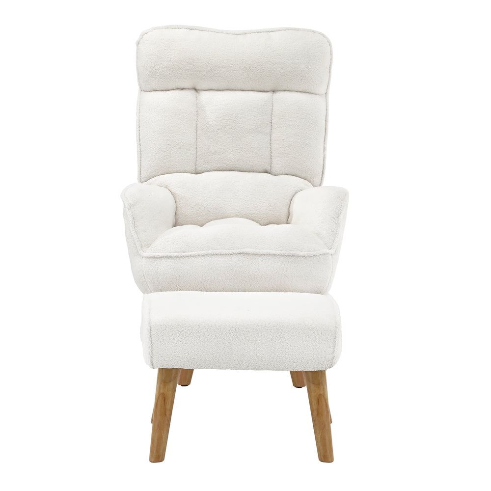 Oikiture 4X 360 Swivel Recliner Armchair Lounge with Stool Sherpa