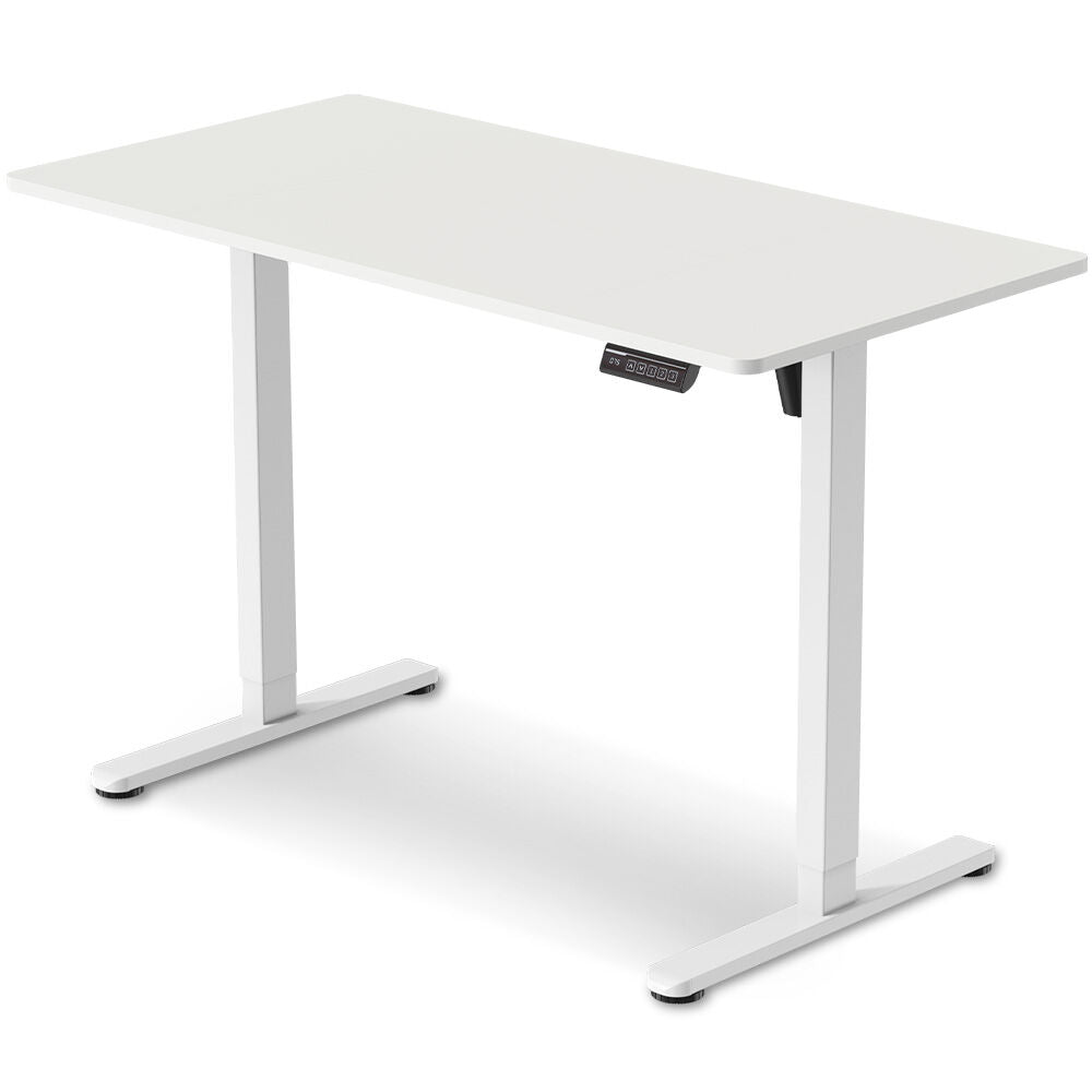 FORTIA Electric Sit To Stand Up Standing Desk, 120x60cm, Height Adjustable, 40kg Rated, White