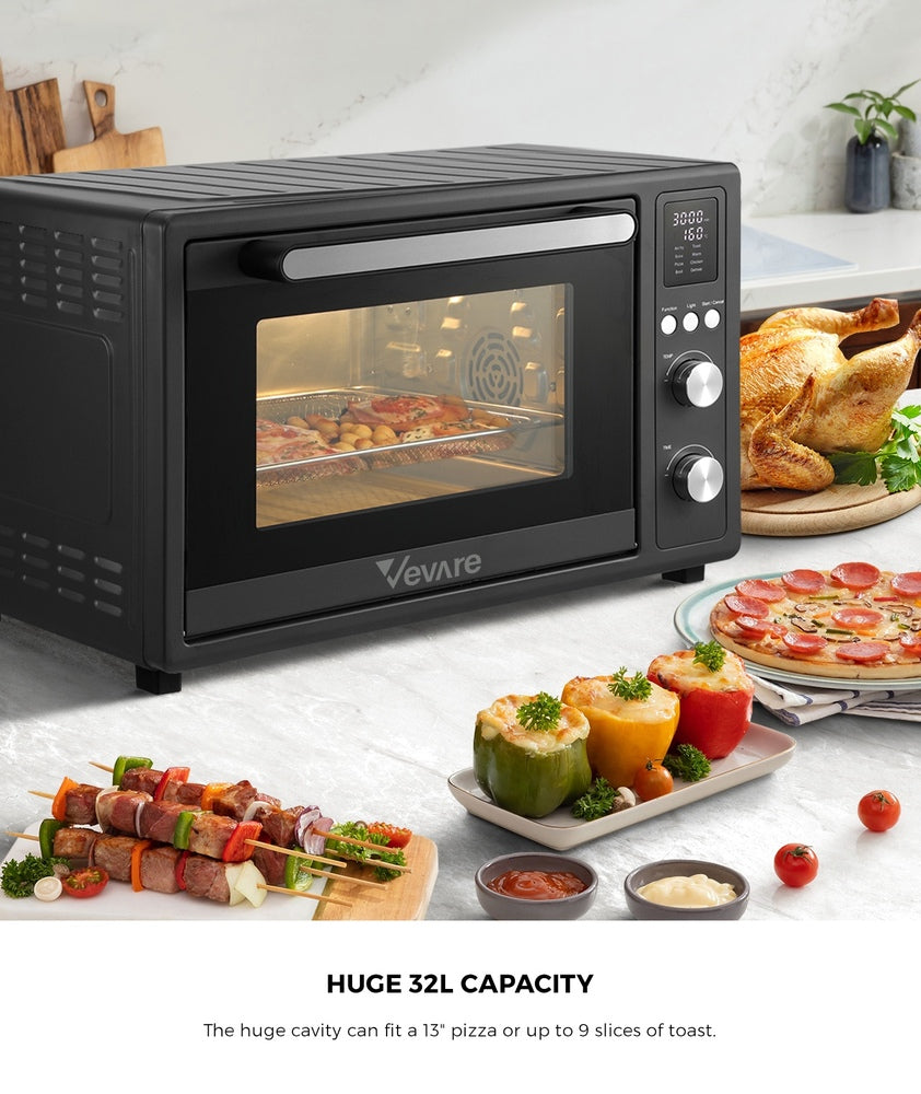 Vevare Air Fryer 32L Oven LCD Display Oil Free Cooker 1700W