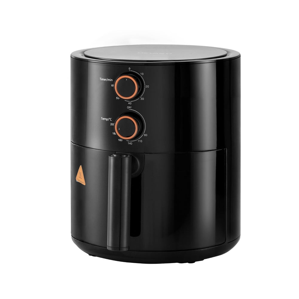 Devanti 4L 1500W Knob-Controlled Air Fryer with Timer and Oil-Free Cooking