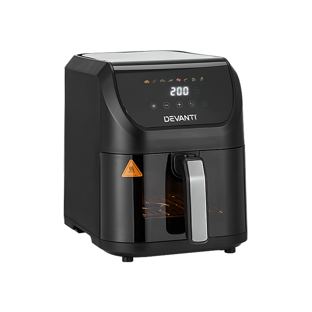 Devanti 5L Touchscreen Air Fryer with 1500W Power and Automatic Cooking Modes