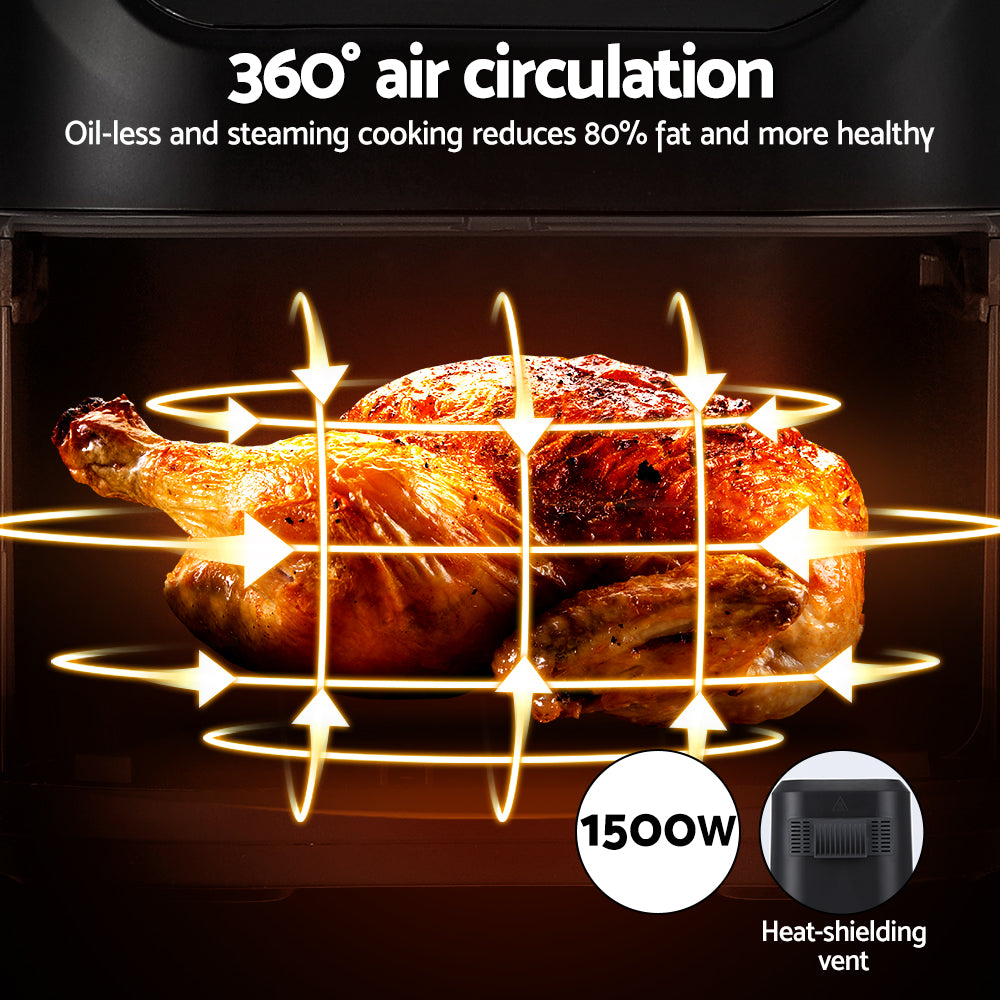 Devanti 5L Touchscreen Air Fryer with 1500W Power and Automatic Cooking Modes