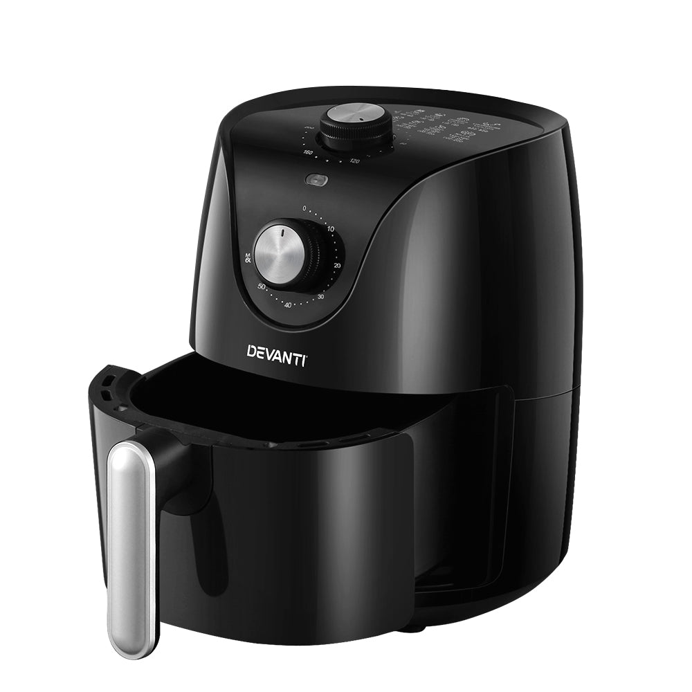 Devanti 2.5L Healthy Air Fryer with Knob Control
