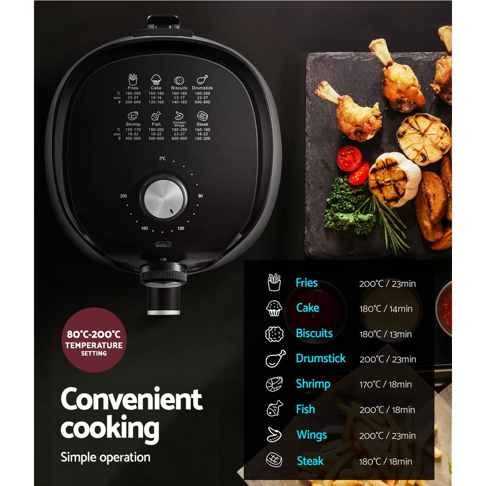 Devanti 2.5L Healthy Air Fryer with Knob Control