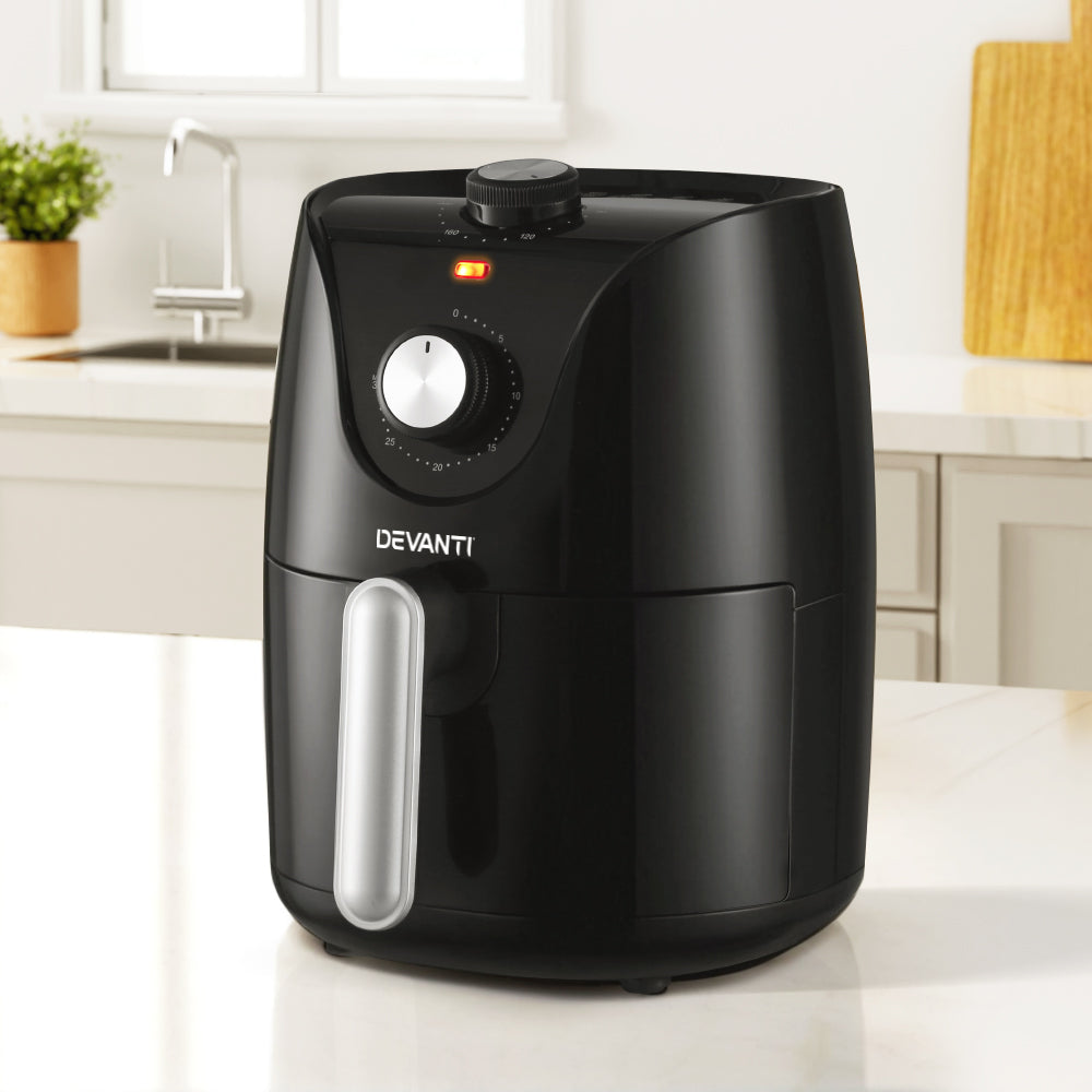 Devanti 2.5L Healthy Air Fryer with Knob Control