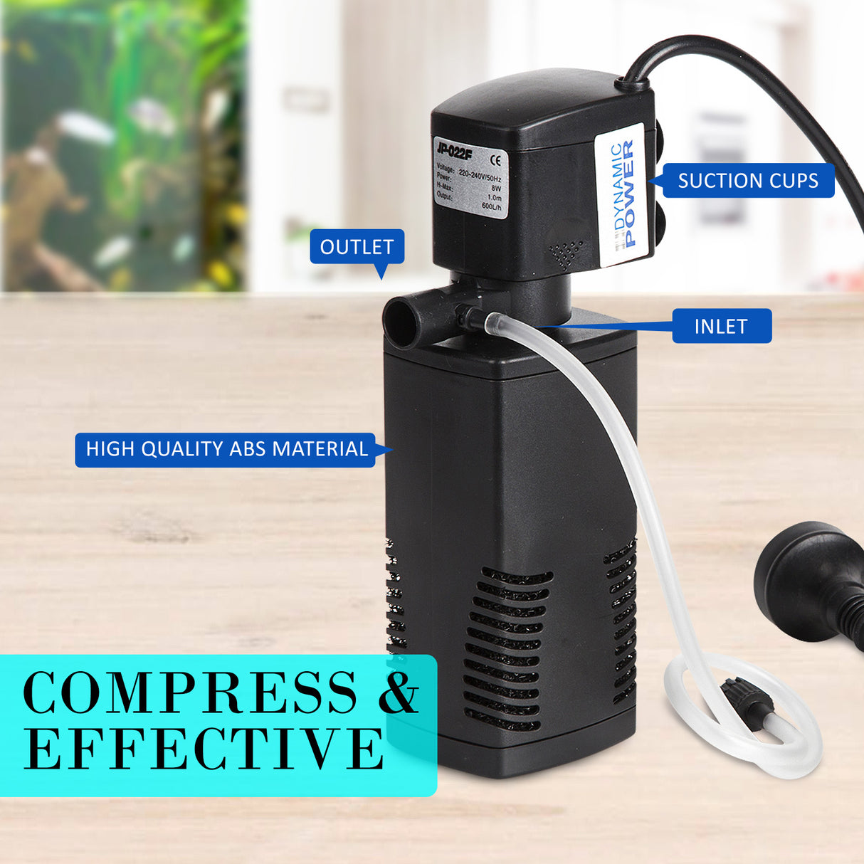 600L/H 8W 1m Aquarium Submersible Filter Pond Pump