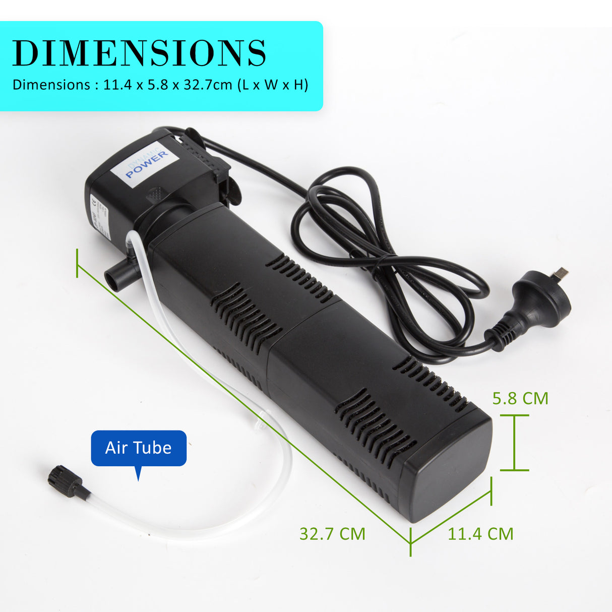 1200L/H 22W 1.6m Aquarium Submersible Filter Pond Pump