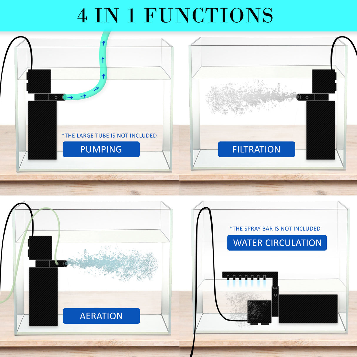 1600L/H 35W 2.5m Aquarium Submersible Filter Pond Pump