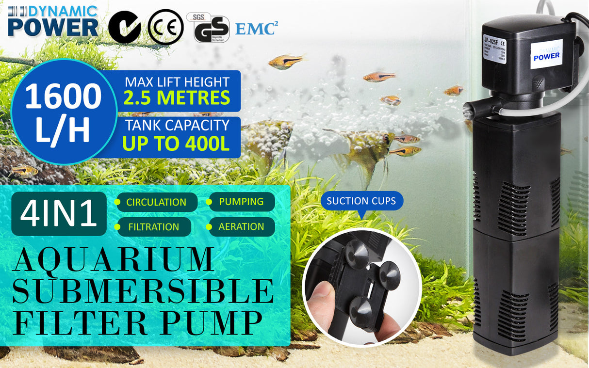 1600L/H 35W 2.5m Aquarium Submersible Filter Pond Pump