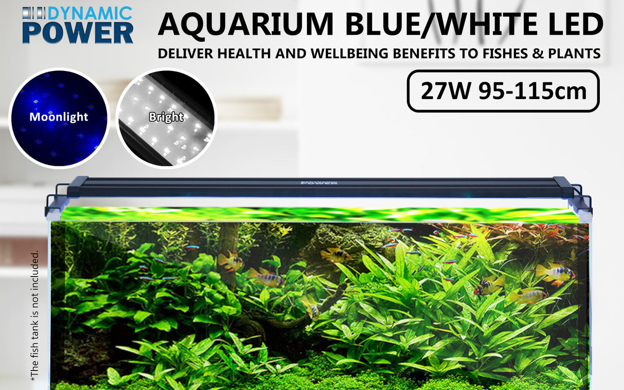 2X Aquarium Blue White LED - 27W 95-115cm