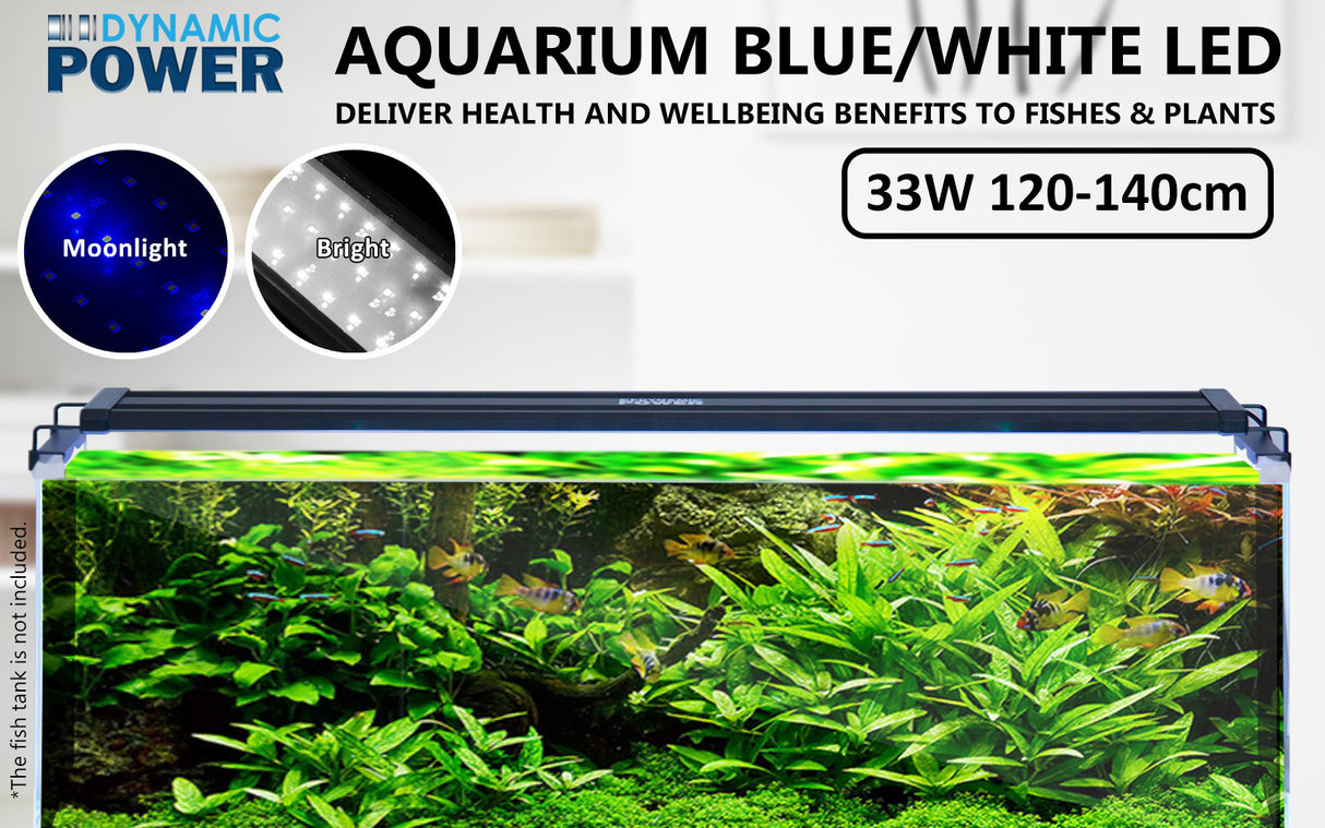 2X Aquarium Blue White LED - 33W 120-140cm