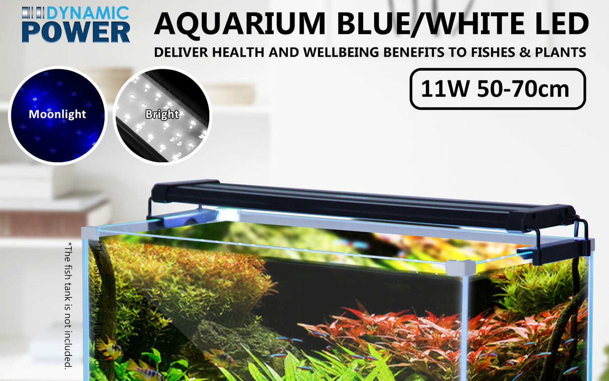 2X Aquarium Blue White LED - 11W 50-70cm