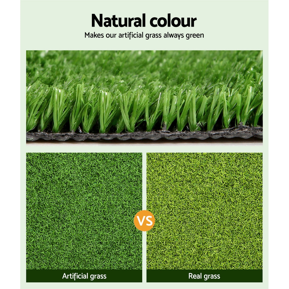 Prime Turf Artificial Grass 2mx5m 10mm Synthetic Fake Lawn Turf Plant Plastic Olive