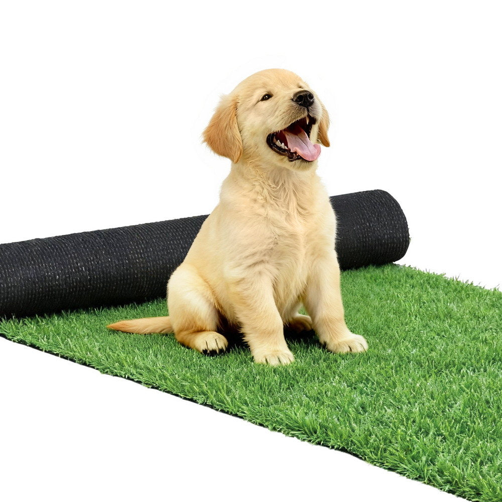 Prime Turf Artificial Grass Turf Rug Fake Grass 2 Rolls 15mm Height 50cm x 2m Indoor Outdoor Synthetic Grass Mat Carpet with Drainage Holes Plastic