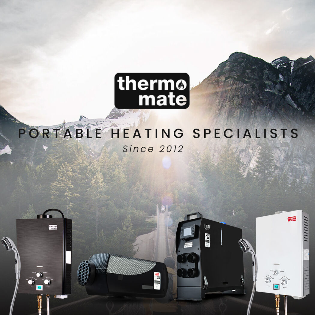 THERMOMATE 12V 5kW Diesel Air Heater for Caravan Camper Trailer Van Motorhome RV, Red