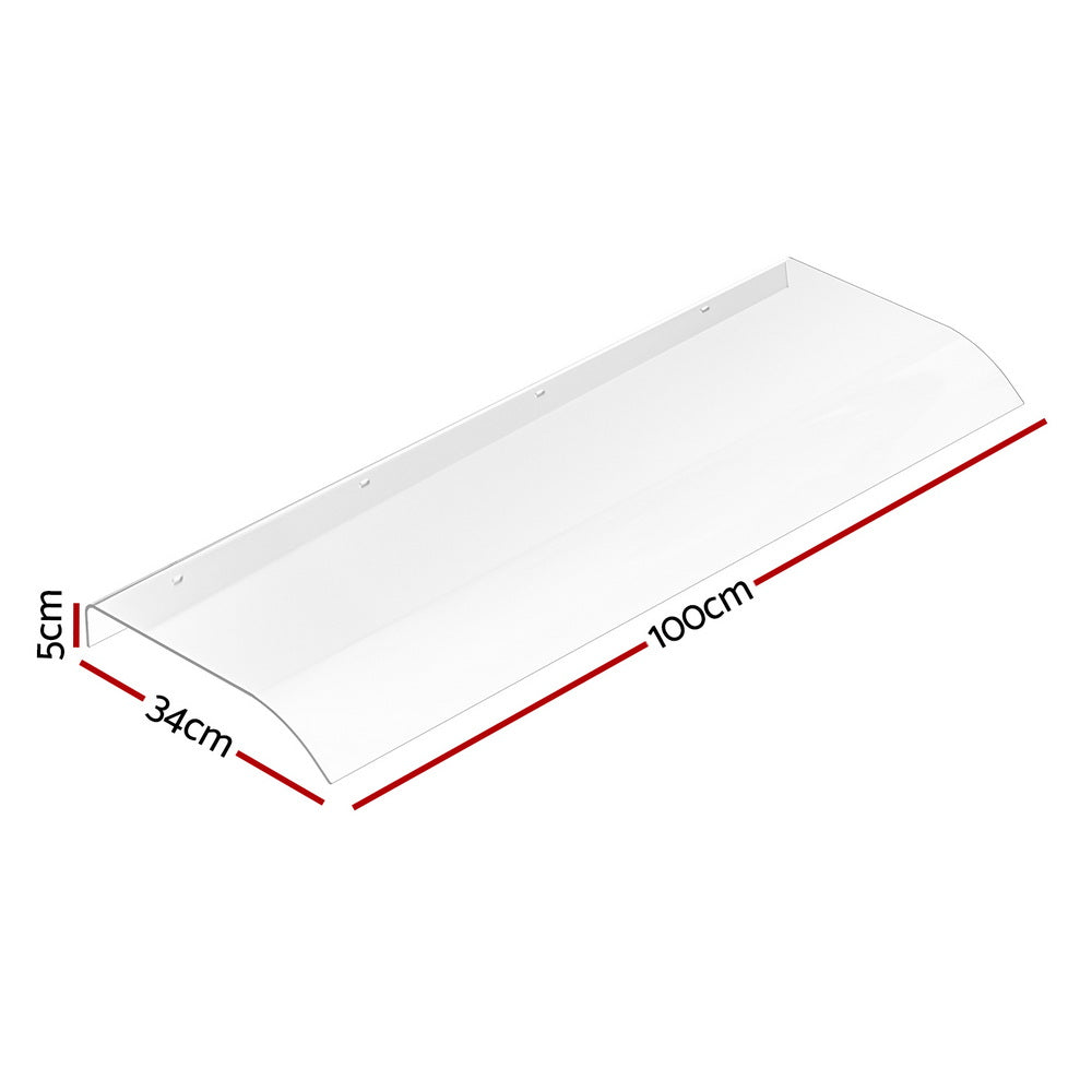 Instahut Window Door Awning 0.4mx1m Transparent