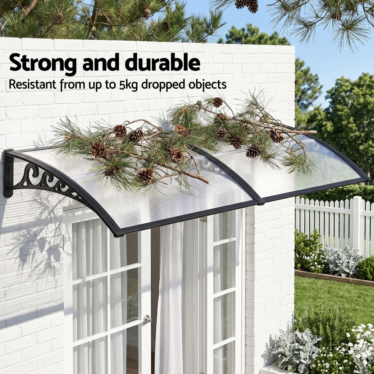 Instahut Window Door Awning 0.8mx2m Transparent