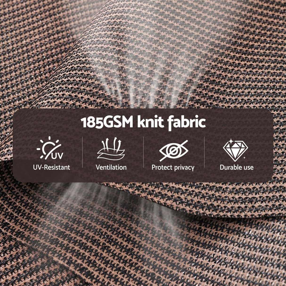 Instahut 3X2.5M Outdoor Blinds Awning Roll Down Retractable Knit Fabric Outdoor Blinds Window Shade Brown