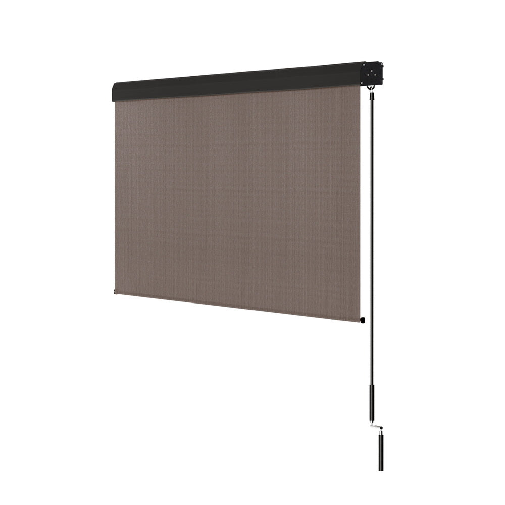 Instahut 3X2.5M Outdoor Blinds Awning Roll Down Retractable Knit Fabric Outdoor Blinds Window Shade