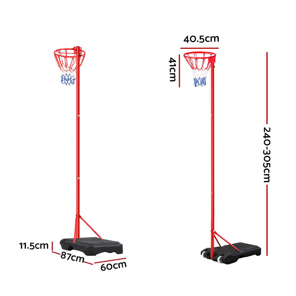 Everfit Adjustable 3.05M Netball and Basketball Stand System with Durable Steel Frame