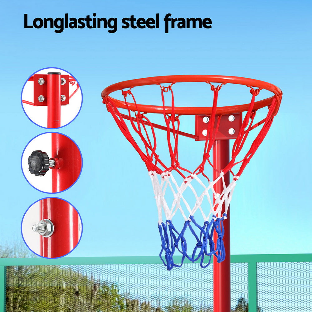 Everfit Adjustable 3.05M Netball and Basketball Stand System with Durable Steel Frame