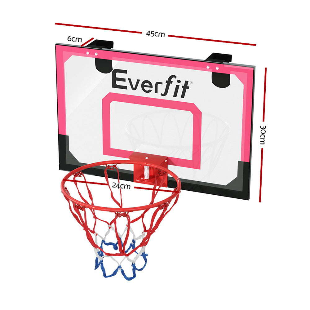 Everfit 23 Mini Basketball Hoop Backboard Door Wall Mounted Sports Kids Red