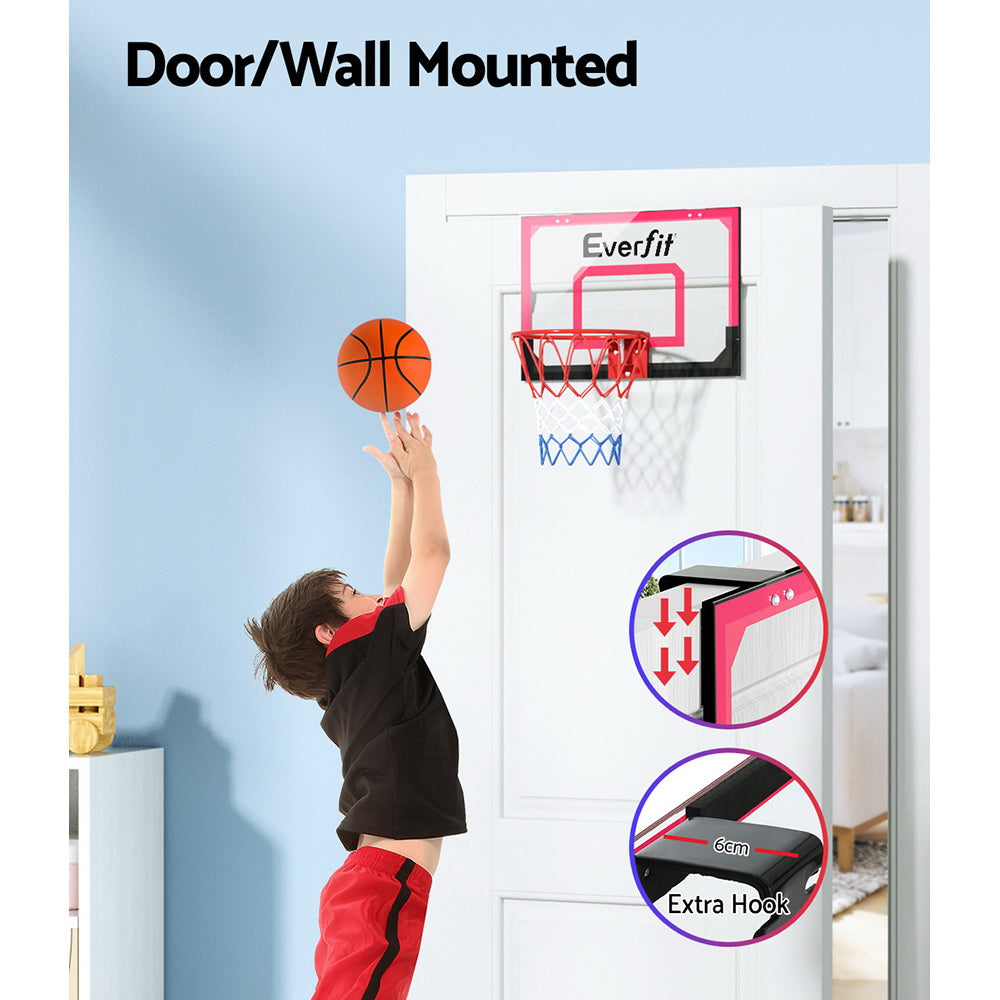 Everfit 23 Mini Basketball Hoop Backboard Door Wall Mounted Sports Kids Red