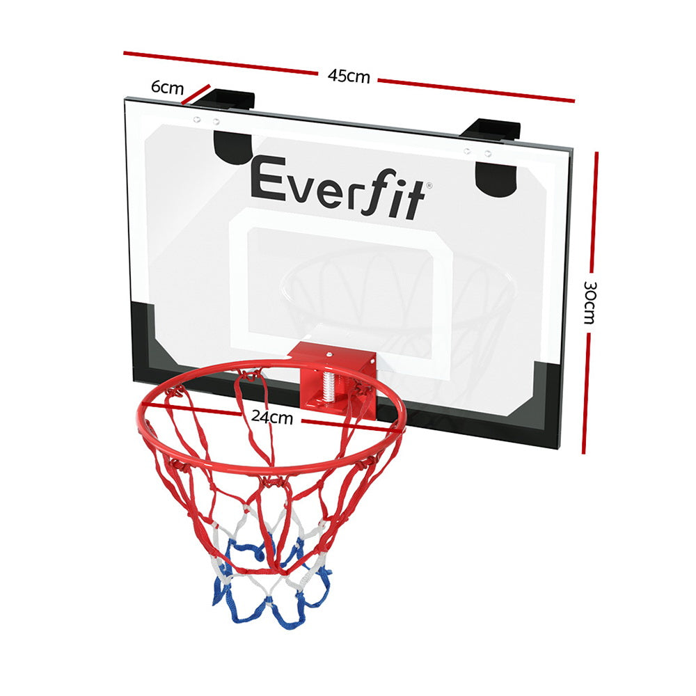 Everfit 23 Mini Basketball Hoop Backboard Door Wall Mounted Sports Kids Black