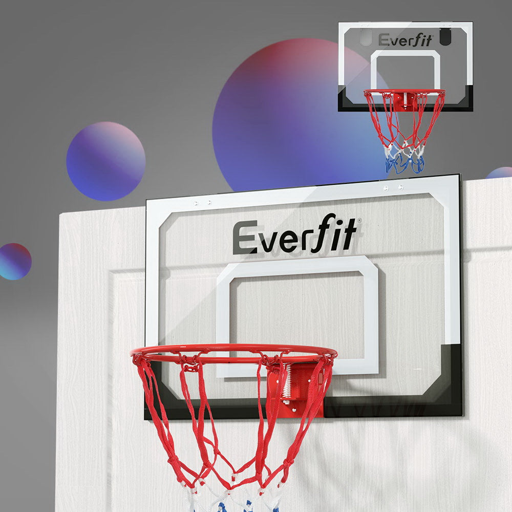Everfit 23 Mini Basketball Hoop Backboard Door Wall Mounted Sports Kids Black