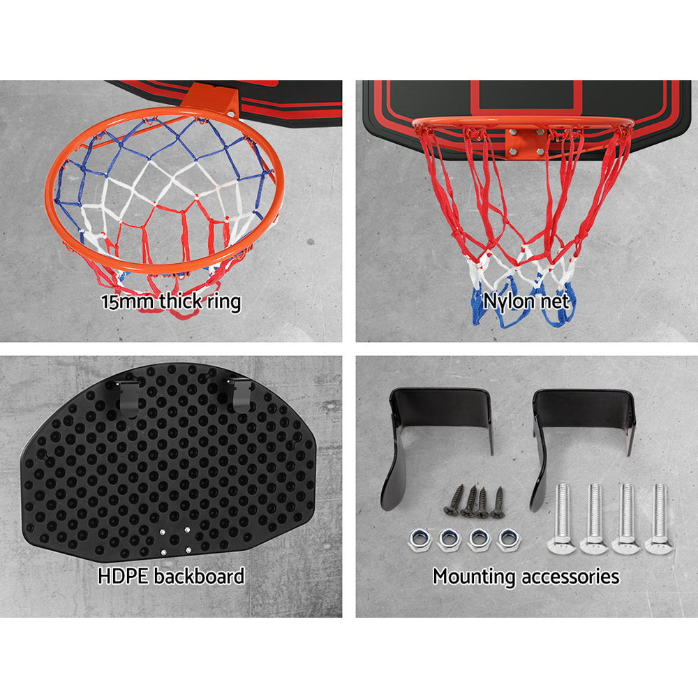 Everfit 38 Basketball Hoop Backboard Door Wall Mounted Ring Net Sports Kids