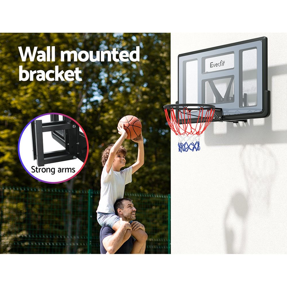 Everfit 45 Basketball Hoop Backboard Wall Mounted Ring Net Sports Pro System