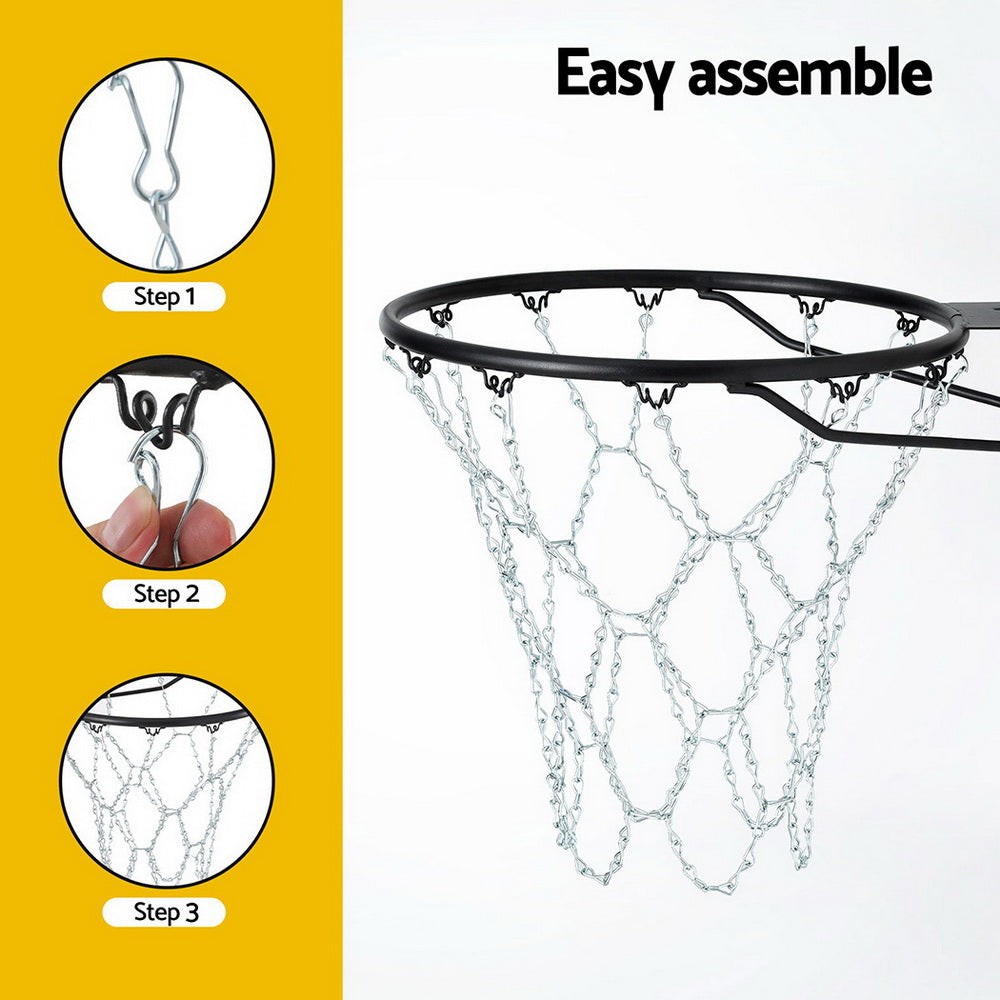Heavy-Duty 12-Loop Steel Chain Basketball Net by Everfit