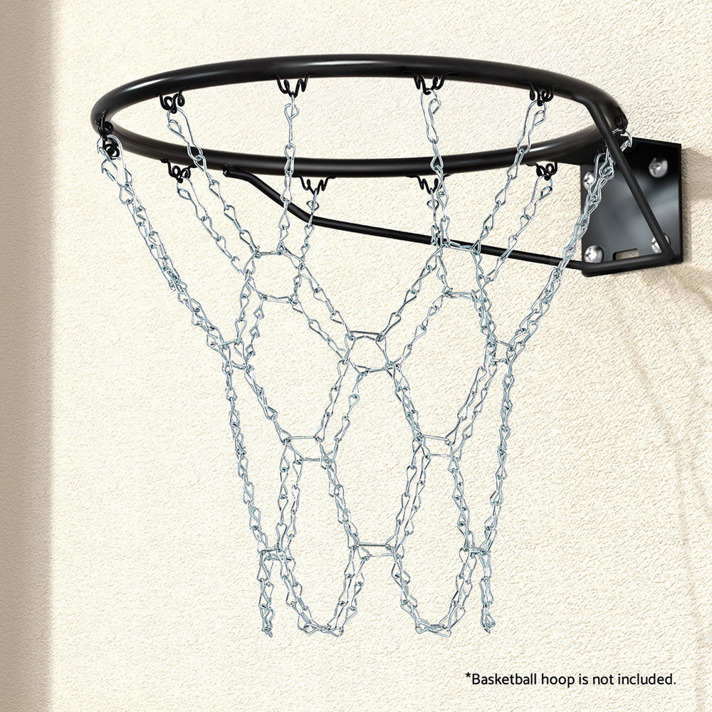 Heavy-Duty 12-Loop Steel Chain Basketball Net by Everfit