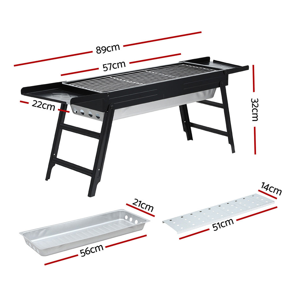 Grillz Charcoal BBQ Grill Smoker Portable Barbecue Outdoor Foldable Camping