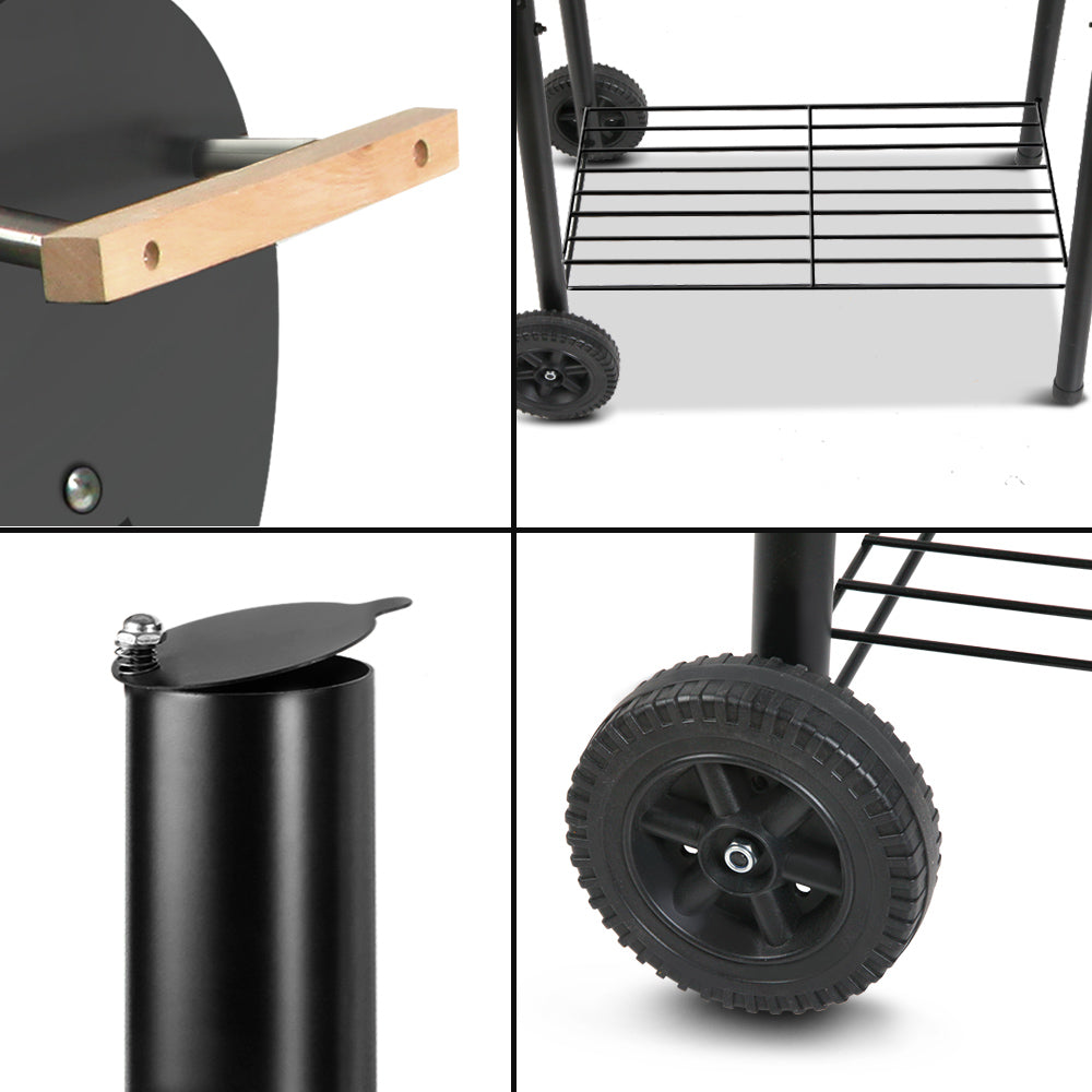 Grillz BBQ Grill 2-In-1 Offset Charcoal Smoker