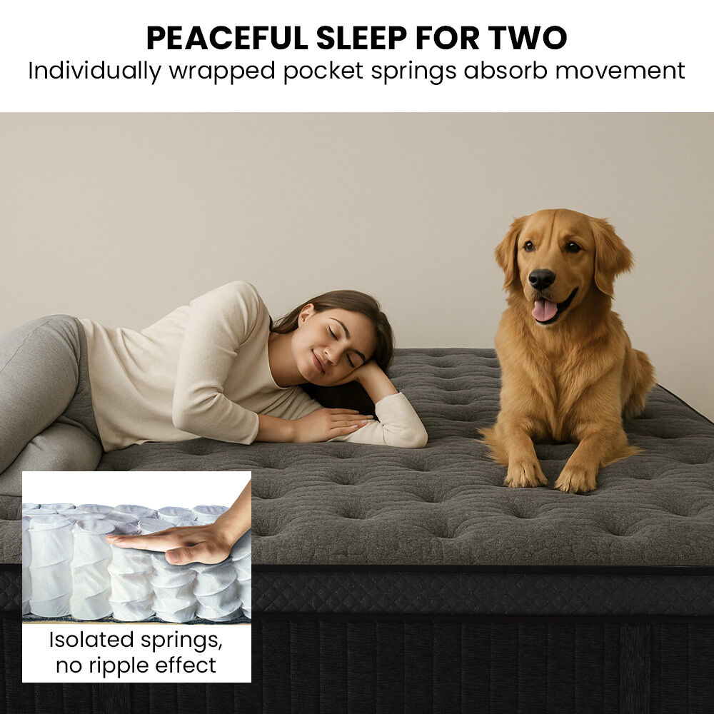 KINGSTON SLUMBER Premium Luxury Firm Double Mattress, Firm, Natural Latex Layer, Euro Top, 7-Zone Pocket Spring