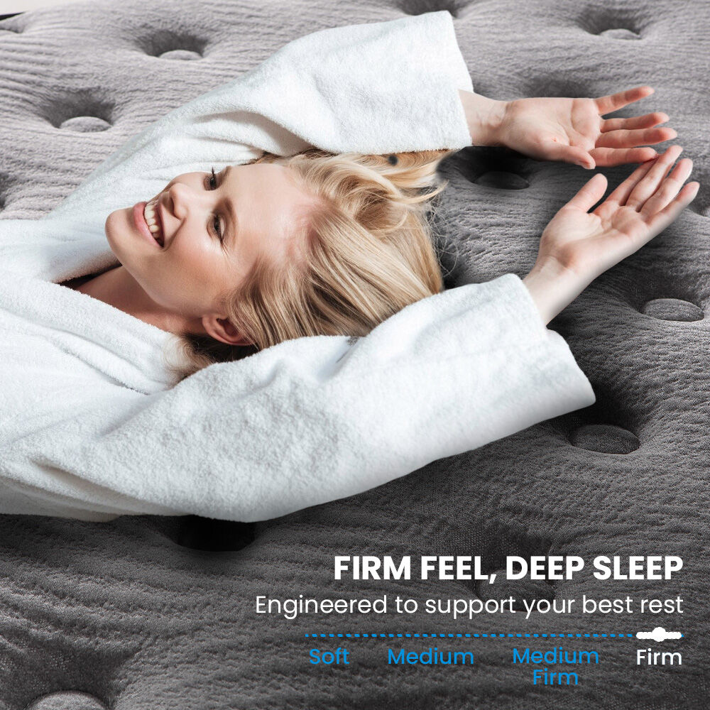 KINGSTON SLUMBER Premium Luxury Firm Double Mattress, Firm, Natural Latex Layer, Euro Top, 7-Zone Pocket Spring