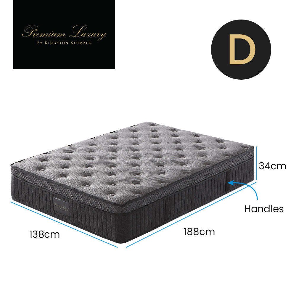 KINGSTON SLUMBER Premium Luxury Firm Double Mattress, Firm, Natural Latex Layer, Euro Top, 7-Zone Pocket Spring