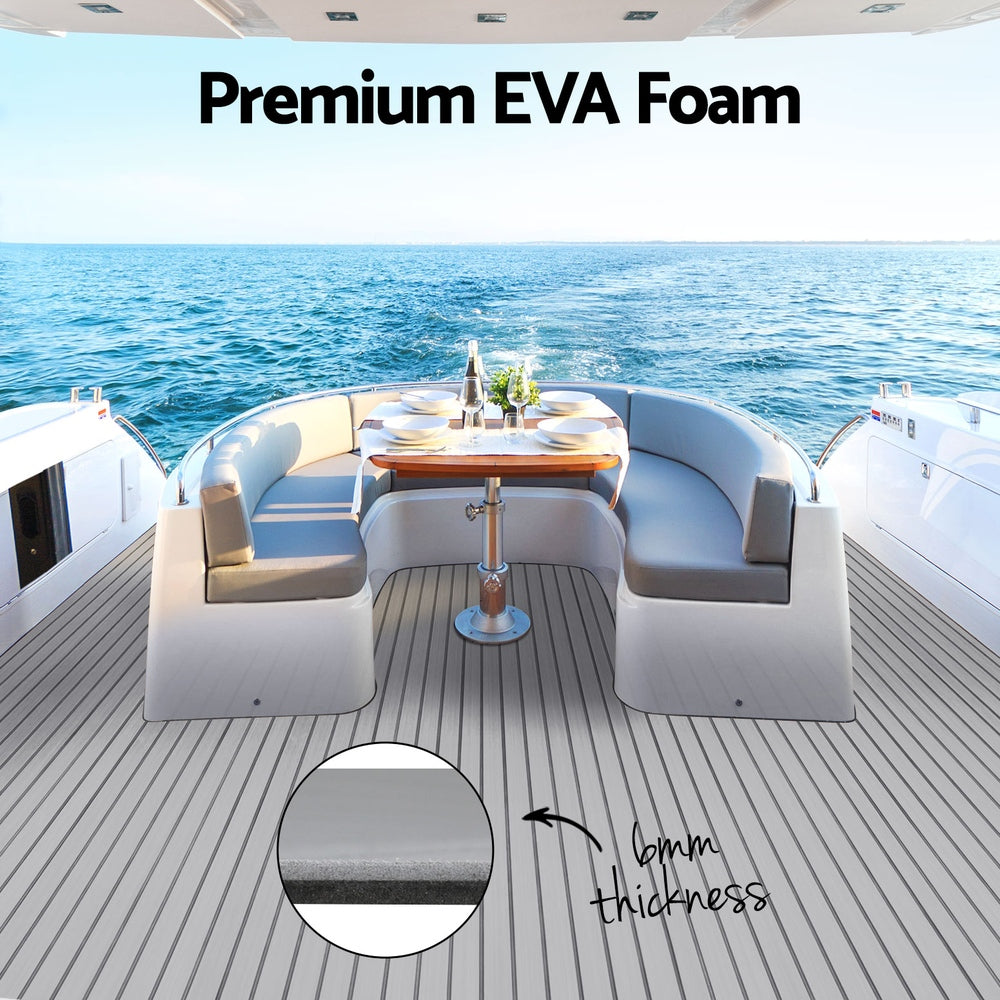 EVA Foam Non-Slip Boat Deck Mat 240x90x6mm in Light Grey