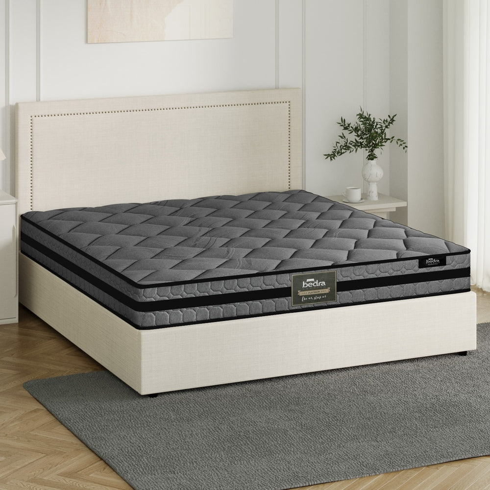Oikiture Bed Frame With Mattress Set Double Size Gas Lift Storage ADI
